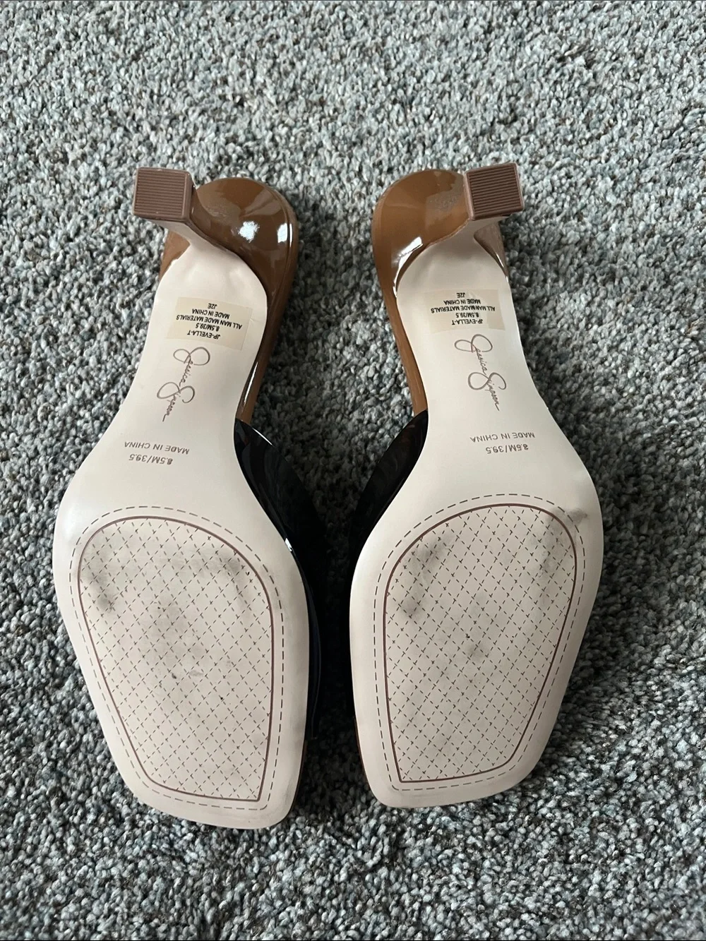 Jessica Simpson Brown Clear Slide Sandal Heels